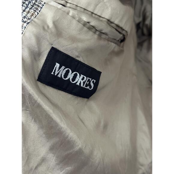 MOORES Men's Blazer Grey Beige Plaid Made In Canada - Picture 4 of 10